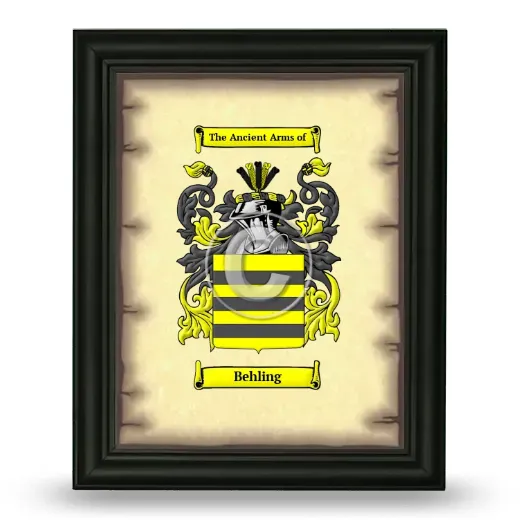 Behling Coat of Arms Framed - Black