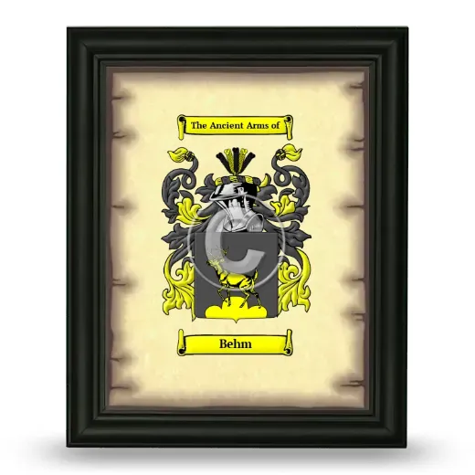 Behm Coat of Arms Framed - Black
