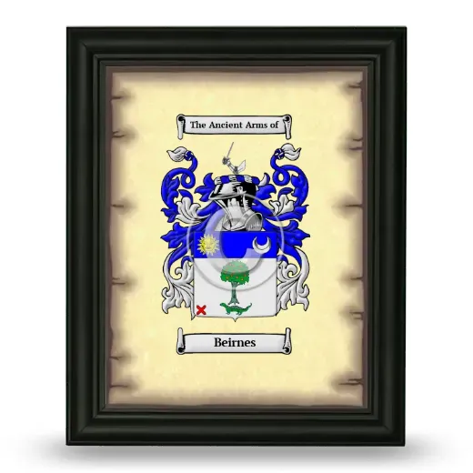 Beirnes Coat of Arms Framed - Black