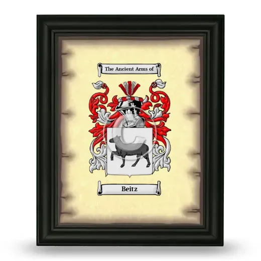 Beitz Coat of Arms Framed - Black