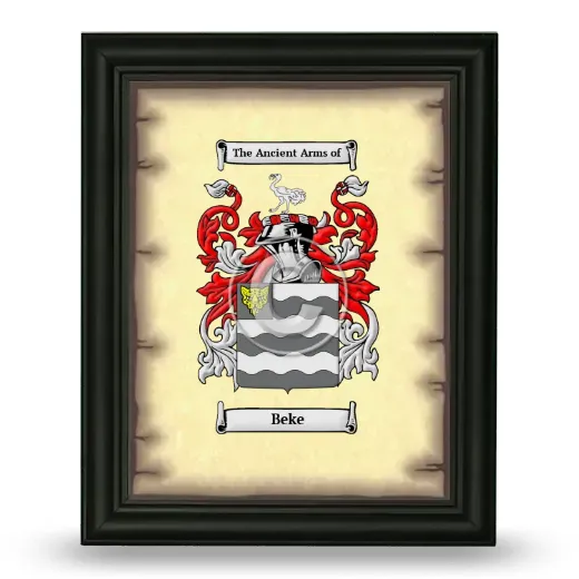 Beke Coat of Arms Framed - Black