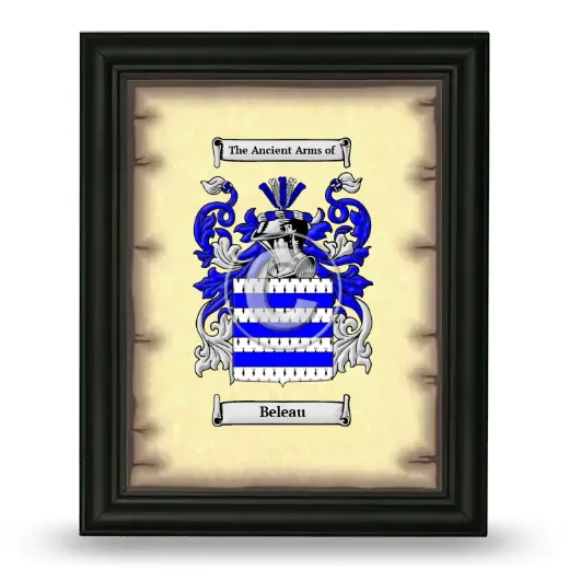 Beleau Coat of Arms Framed - Black