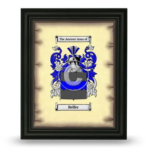 Belfer Coat of Arms Framed - Black