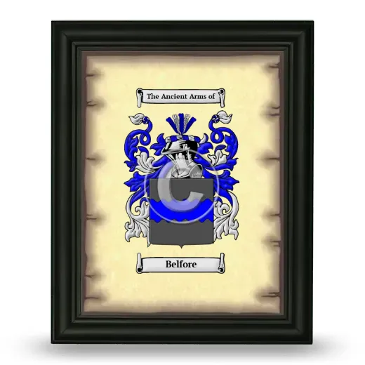 Belfore Coat of Arms Framed - Black
