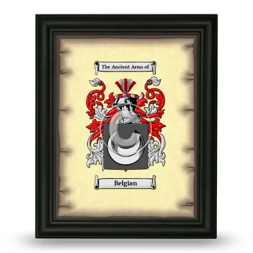 Belgian Coat of Arms Framed - Black