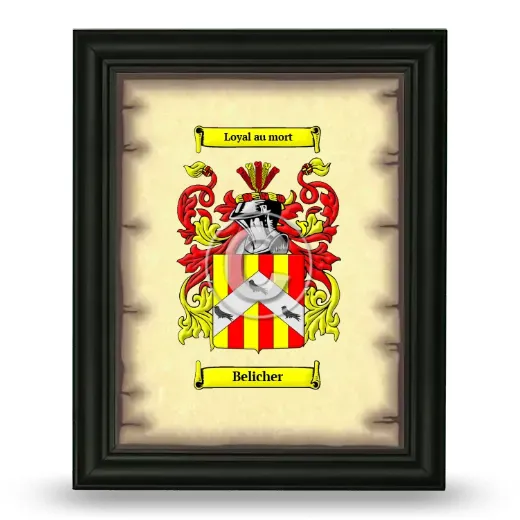 Belicher Coat of Arms Framed - Black