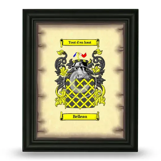 Belleau Coat of Arms Framed - Black