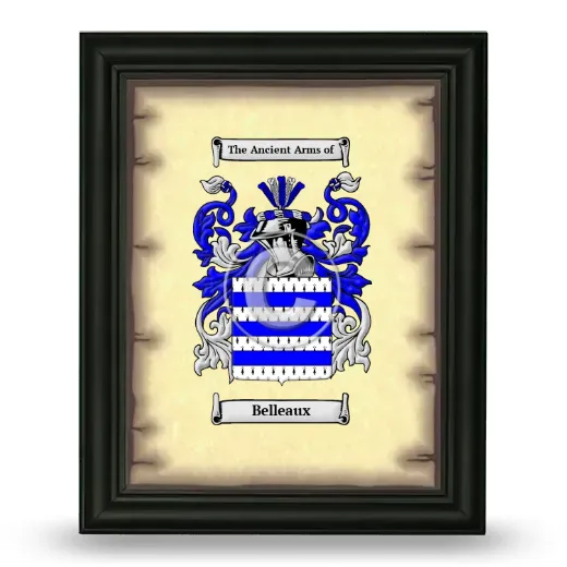 Belleaux Coat of Arms Framed - Black