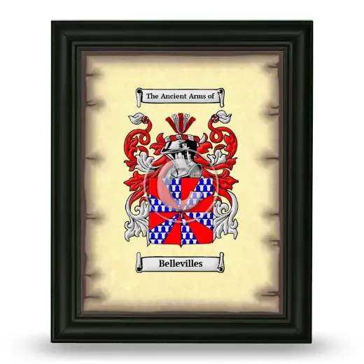 Bellevilles Coat of Arms Framed - Black