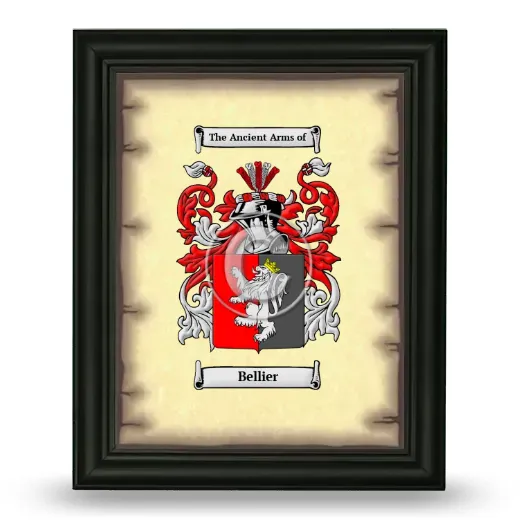 Bellier Coat of Arms Framed - Black