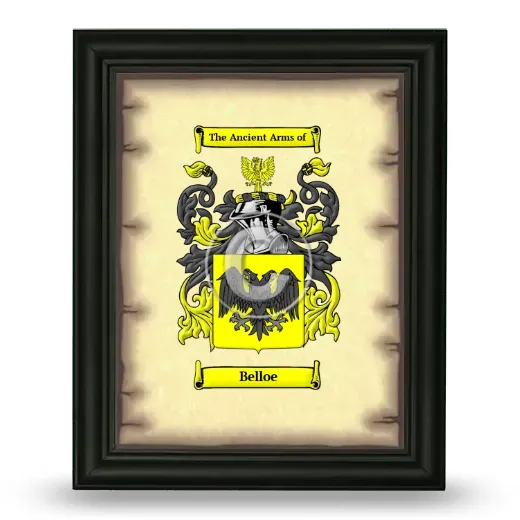 Belloe Coat of Arms Framed - Black
