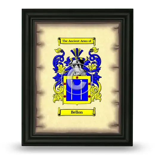 Bellon Coat of Arms Framed - Black