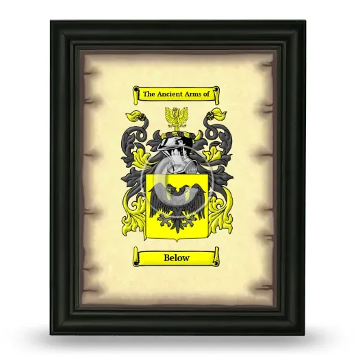 Below Coat of Arms Framed - Black