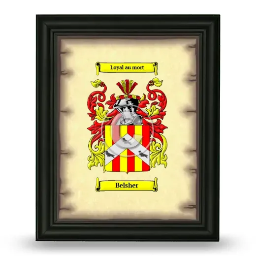 Belsher Coat of Arms Framed - Black