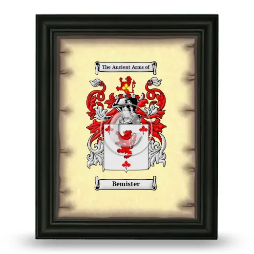 Bemister Coat of Arms Framed - Black