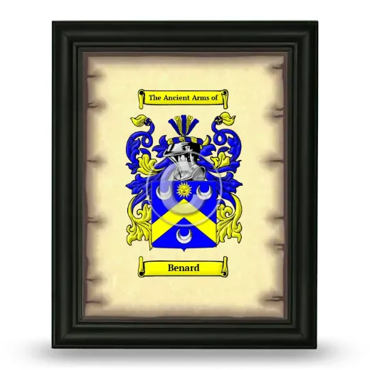 Benard Coat of Arms Framed - Black