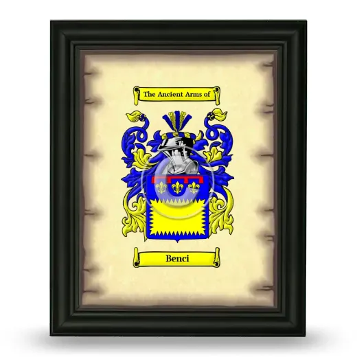 Benci Coat of Arms Framed - Black