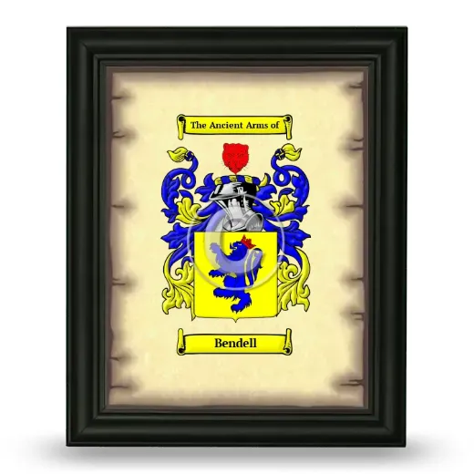 Bendell Coat of Arms Framed - Black