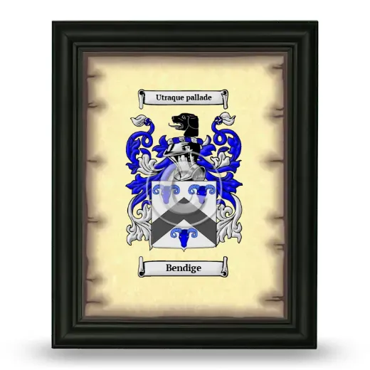 Bendige Coat of Arms Framed - Black