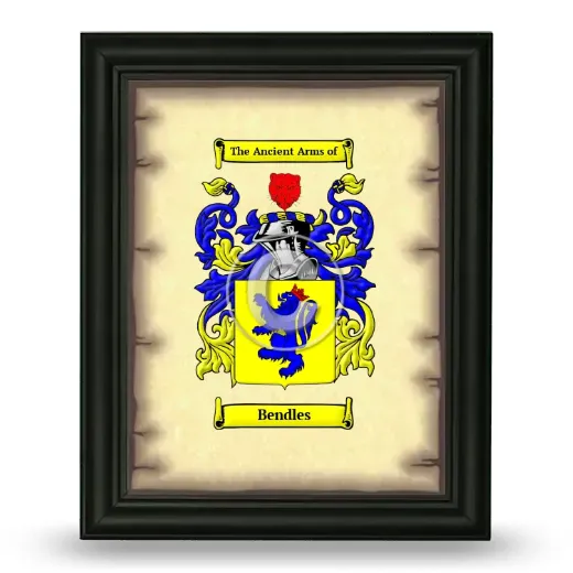Bendles Coat of Arms Framed - Black