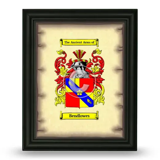 Bendlowes Coat of Arms Framed - Black
