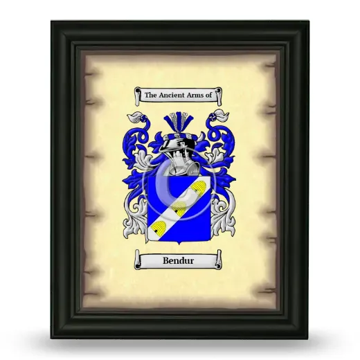 Bendur Coat of Arms Framed - Black
