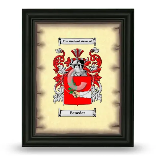Benedet Coat of Arms Framed - Black