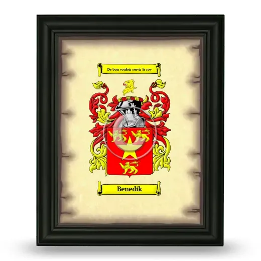 Benedik Coat of Arms Framed - Black