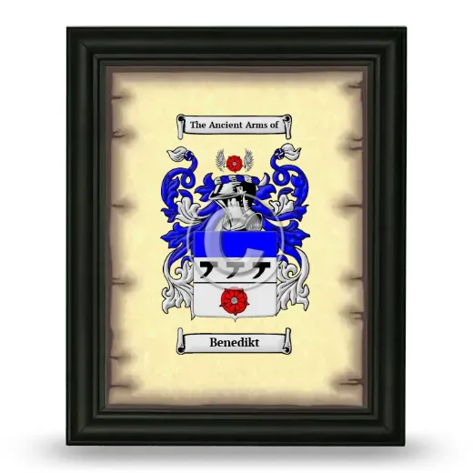 Benedikt Coat of Arms Framed - Black