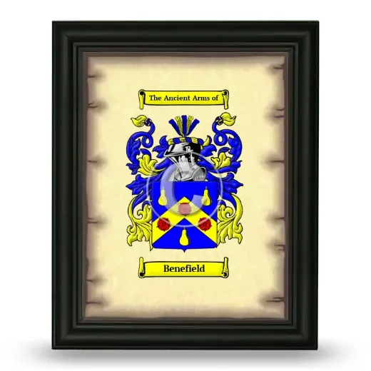 Benefield Coat of Arms Framed - Black