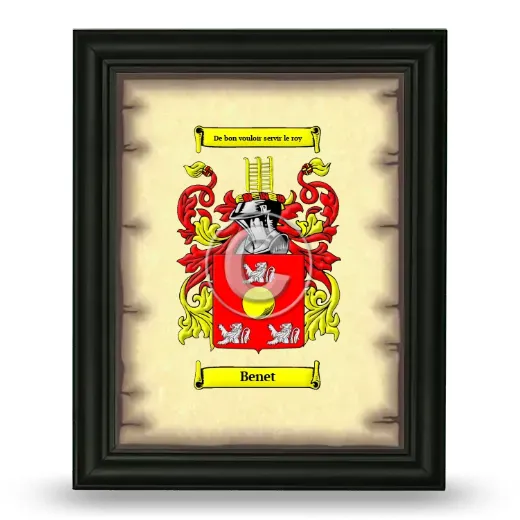 Benet Coat of Arms Framed - Black