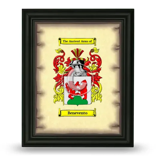 Benevento Coat of Arms Framed - Black