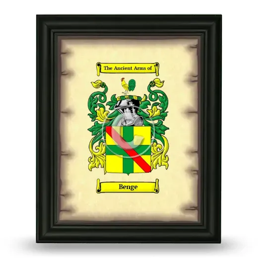 Benge Coat of Arms Framed - Black