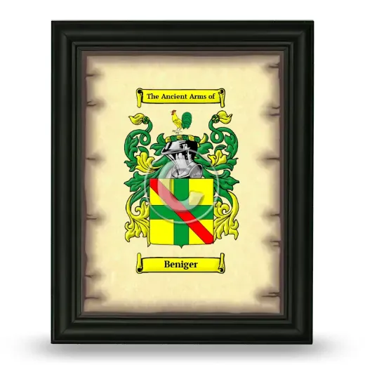 Beniger Coat of Arms Framed - Black