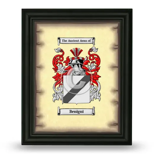 Benigni Coat of Arms Framed - Black