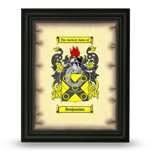 Benjamins Coat of Arms Framed - Black