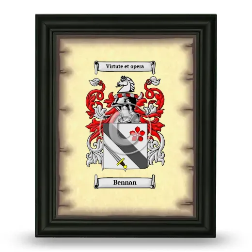 Bennan Coat of Arms Framed - Black