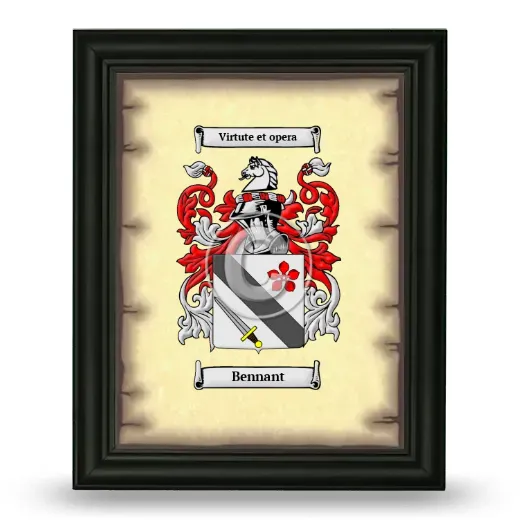 Bennant Coat of Arms Framed - Black