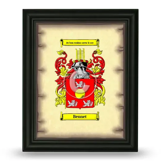 Bennet Coat of Arms Framed - Black