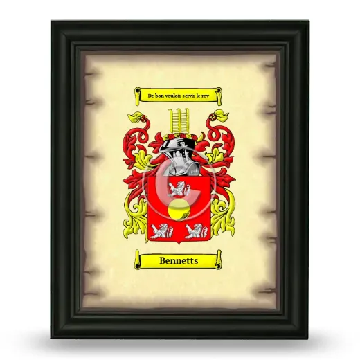 Bennetts Coat of Arms Framed - Black