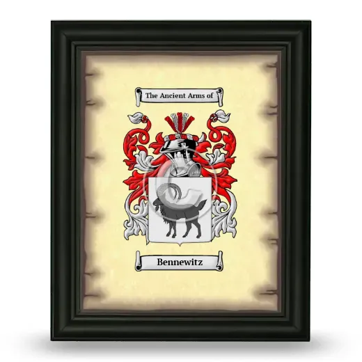 Bennewitz Coat of Arms Framed - Black