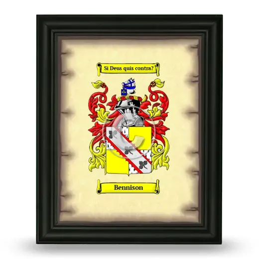 Bennison Coat of Arms Framed - Black