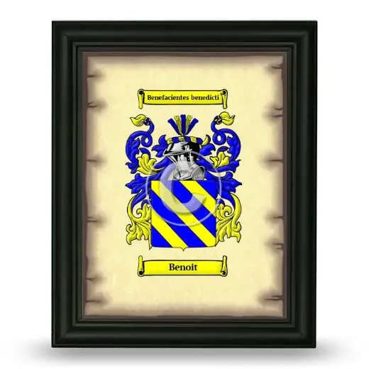 Benoit Coat of Arms Framed - Black