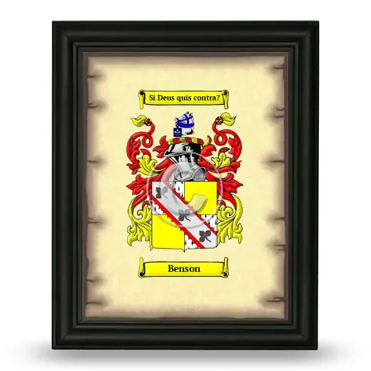 Benson Coat of Arms Framed - Black