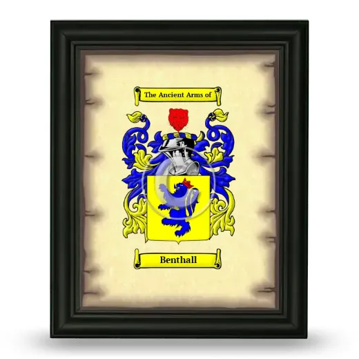 Benthall Coat of Arms Framed - Black