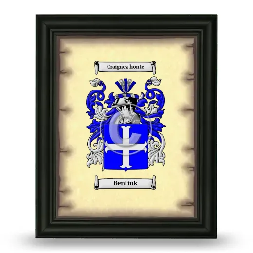 Bentink Coat of Arms Framed - Black