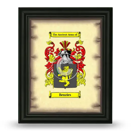 Benzies Coat of Arms Framed - Black