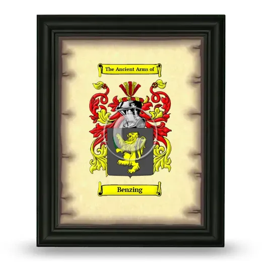 Benzing Coat of Arms Framed - Black