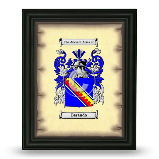 Beraudo Coat of Arms Framed - Black