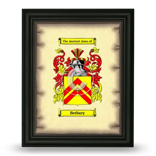 Berbary Coat of Arms Framed - Black